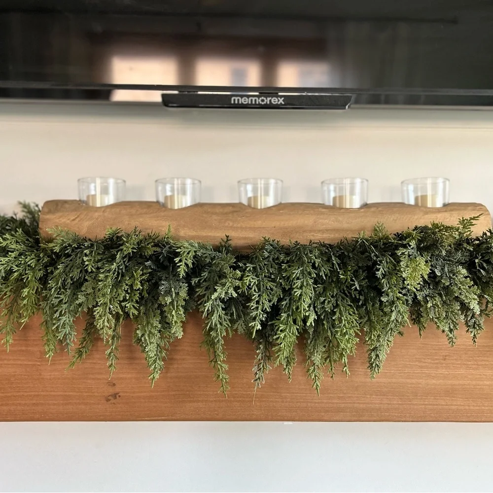 Rustic Wooden Candle Holder